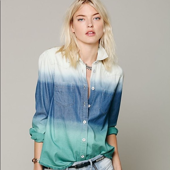 Free People Tops - Free People Denim Ombré Top
